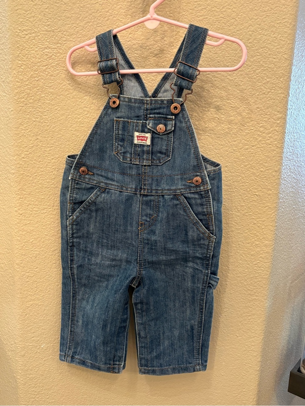 Levi's Baby Blue Denim Overalls Size 3-6 Months-Unisex